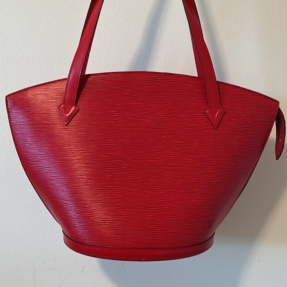 Louis Vuitton Red Saint Jacques Epi Leather Shoulder Bag Vintage Tote Rare - Picture 2 of 16